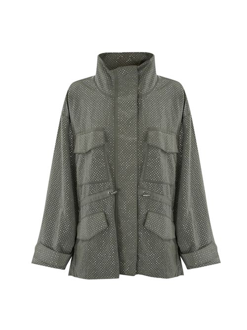 Parka tecnico Pescatore con mini borchie effetto strass Grigio PINKO | 104598 A2BWI53